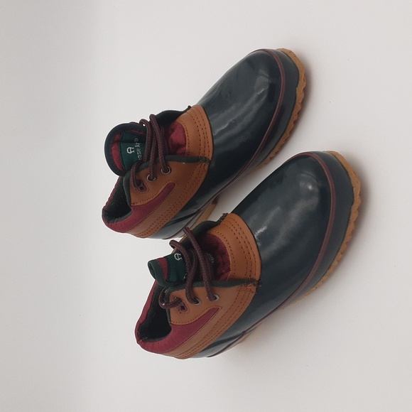 Vintage Etienne Agner ankle snow rain boots leather rubber Lace-up women 7 y2k - Picture 1 of 11